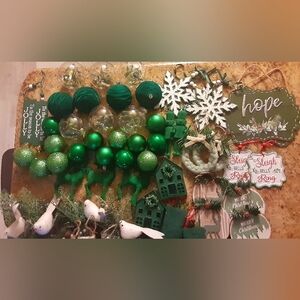 Christmas Tree Ornament Decoration Hunter Forest Green 50pc